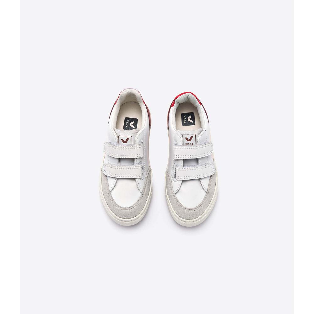 Veja V-12 LEATHER Kids' Sneakers White | NZ 873BEX